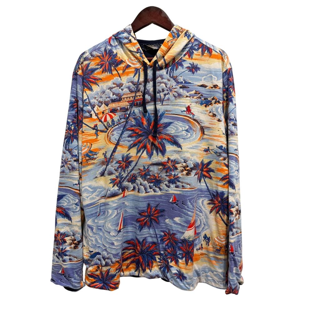 POLO Ralph Lauren Men’s Jersey Tropical Print T-Shirt Hoodie Size L